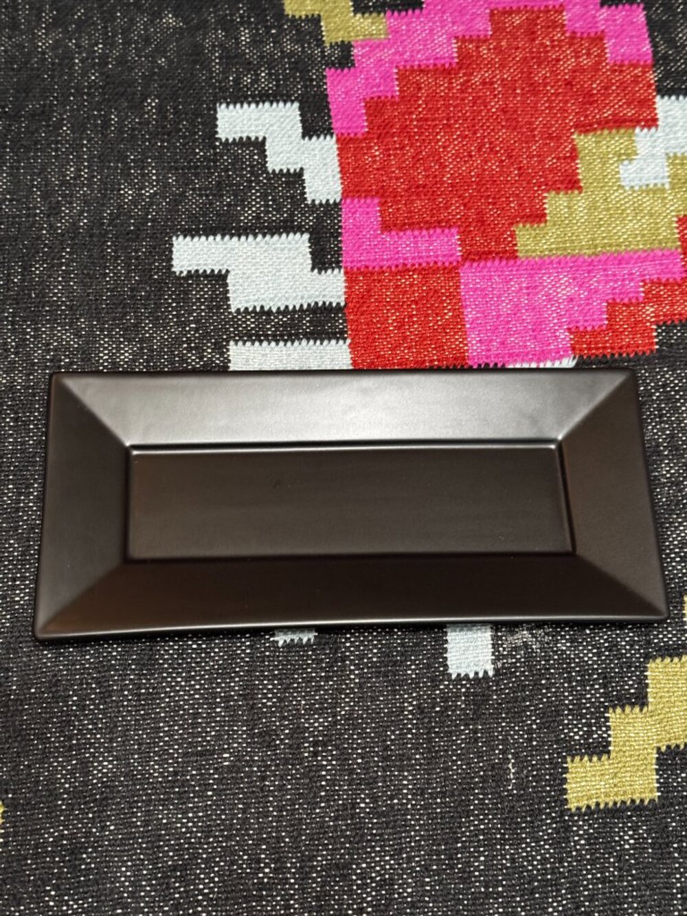 Harry and David Ceramic Rectangular Serving Tray, Matte Black